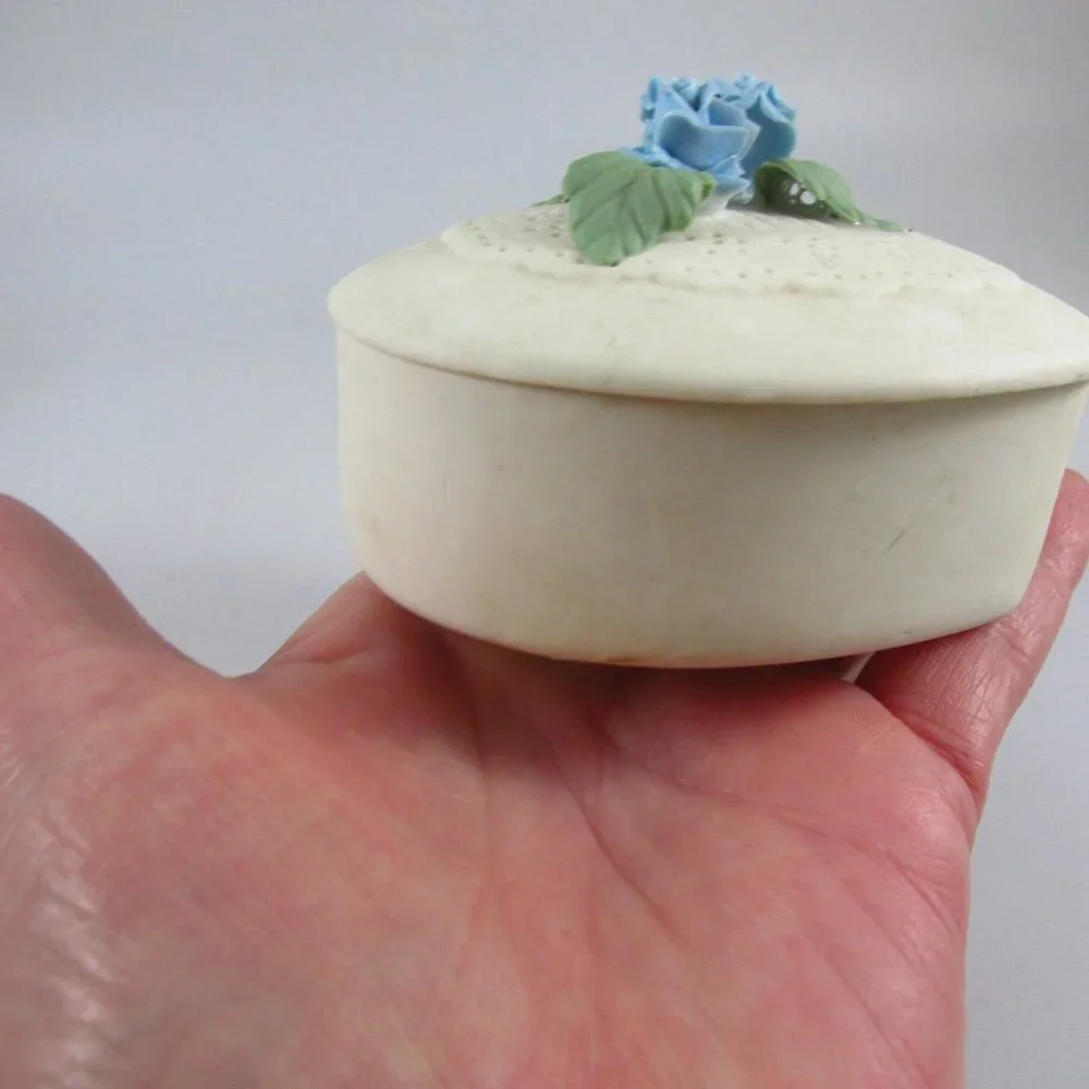 Vintage Heart shape Raised floral trinket Box